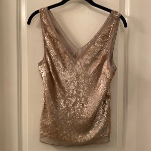 Adriana Papell champagne sequin tank